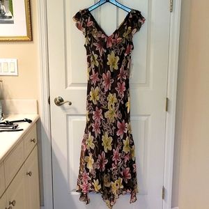 Women's Party Dress, 12, floral print, Bobbie Lee, Silk
